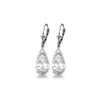 Genuine 10 ctw White Topaz Earrings 14KT White Gold - REF-55F5Z
