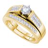 Diamond Bridal Wedding Ring Band Set 1 Cttw 14KT Yellow Gold