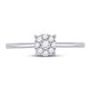 Image 2 : Round Diamond Cluster Ring 1/8 Cttw 10KT White Gold