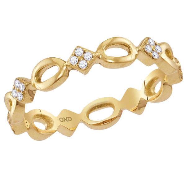 Round Diamond Stackable Band Ring 1/8 Cttw 14KT Yellow Gold