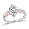 Solitaire Bridal Wedding Engagement Ring 3/4 Cttw 14KT Two-tone Gold