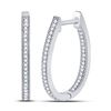 Image 1 : Round Diamond Hoop Earrings 1/4 Cttw 10KT White Gold