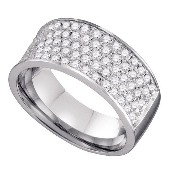 Round Diamond Wedding Band 1 Cttw 10KT White Gold