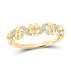 Image 1 : Round Diamond Flower Band Ring 1/8 Cttw 10KT Yellow Gold