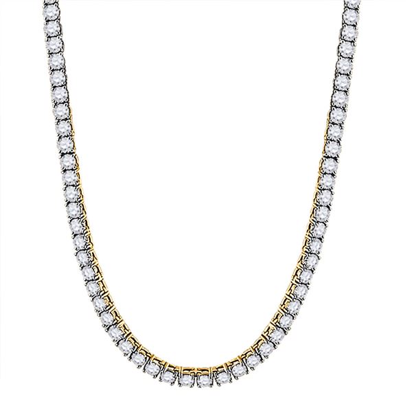 Round Diamond 26" Tennis Chain Necklace 25-3/8 Cttw 10KT Yellow Gold