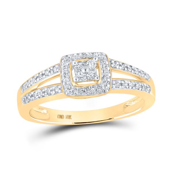 Round Diamond Cluster Ring 1/5 Cttw 10KT Yellow Gold