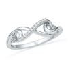 Image 1 : Round Diamond Infinity Knot Ring 1/20 Cttw 10KT White Gold