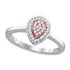 Image 1 : Round Diamond Teardrop Cluster Ring 1/12 Cttw 14KT Two-tone Gold