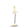 Image 1 : Round Diamond I Initial Letter Pendant 1/12 Cttw 10KT Yellow Gold