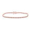 Image 1 : Round Brown Diamond Single Row Tennis Bracelet 2 Cttw 14KT Rose Gold