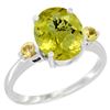 2.64 CTW Lemon Quartz & Yellow Sapphire Ring 14K White Gold - REF-31F4N