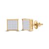 Image 1 : Princess Diamond Square Earrings 1/2 Cttw 14KT Yellow Gold