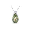 Image 1 : Genuine 5 ctw Green Amethyst Necklace 14KT White Gold - REF-27Z2N