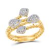 Image 1 : Round Diamond Teardrop Spiral Fashion Ring 1/3 Cttw 10KT Yellow Gold