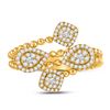Image 2 : Round Diamond Teardrop Spiral Fashion Ring 1/3 Cttw 10KT Yellow Gold