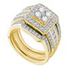 Image 1 : Diamond Bridal Wedding Ring Band Set 1-1/2 Cttw 14KT Yellow Gold