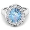 Image 3 : Natural 3.12 CTW Aquamarine & Diamond Ring 14K White Gold - REF-111M3T