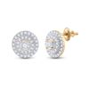 Image 1 : Round Diamond Circle Earrings 1/4 Cttw 10KT Yellow Gold