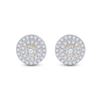 Image 2 : Round Diamond Circle Earrings 1/4 Cttw 10KT Yellow Gold