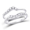 Image 1 : Round Diamond Journey Solitaire Enhancer Wedding Band 1/3 Cttw 14KT White Gold