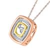 Image 2 : Round Diamond Square Moving Twinkle Pendant 1/8 Cttw 10KT Tri-Tone Gold