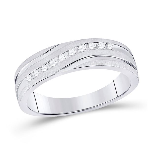 Round Diamond Channel-set Wedding Anniversary Band 1/4 Cttw 10KT White Gold