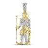 Image 1 : Round Diamond Egyptian Pharaoh Charm Pendant 3/8 Cttw 10KT Yellow Gold