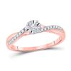 Image 1 : Round Diamond Solitaire Twist Promise Ring 1/6 Cttw 10KT Rose Gold