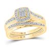 Image 2 : Diamond Square Matching Wedding Set 1/12 Cttw 10KT Yellow Gold