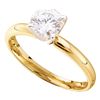 Image 1 : Round Diamond Solitaire Bridal Wedding Engagement Ring 7/8 Cttw 14KT Yellow Gold