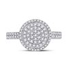 Image 2 : Round Diamond Cluster Ring 1/2 Cttw 10KT White Gold