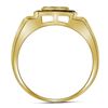 Image 2 : Round Brown Diamond Square Ring 1/2 Cttw 10KT Yellow Gold