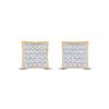 Image 2 : Round Diamond Kite Square Earrings 1/6 Cttw 10KT Yellow Gold