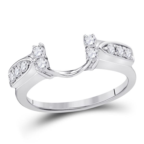 Round Diamond Wrap Ring Guard Enhancer 1/3 Cttw 14KT White Gold