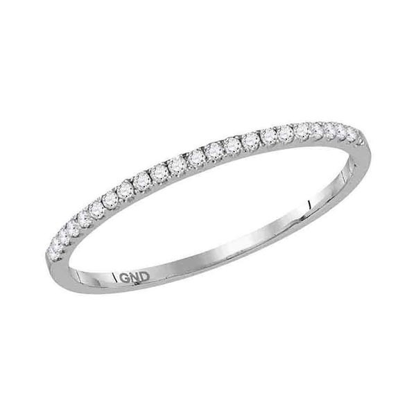 Round Diamond Timeless Stackable Band Ring 1/8 Cttw 14KT White Gold