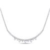Image 1 : Round Diamond Modern Curved Bar Necklace 1/4 Cttw 14KT White Gold