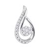 Image 1 : Round Diamond Teardrop Cluster Pendant 1/4 Cttw 10KT White Gold