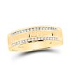 Image 1 : Round Diamond Wedding Double Row Band Ring 1/4 Cttw 14KT Yellow Gold