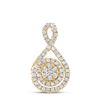 Image 1 : Round Diamond Cluster Pendant 1/4 Cttw 14KT Yellow Gold