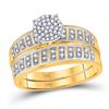 Image 1 : Diamond Bridal Wedding Ring Band Set 1/5 Cttw 10KT Yellow Gold