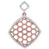 Image 1 : Round Diamond Honeycomb Offset Square Pendant 1/5 Cttw 10KT Two-tone Gold