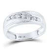 Image 1 : Round Diamond Wedding Single Row Band Ring 1/4 Cttw 10KT White Gold