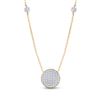 Image 2 : Round Diamond Circle Cluster Necklace 1/4 Cttw 10KT Yellow Gold