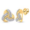 Image 1 : Round Diamond Celtic Knot Stud Earrings 1/4 Cttw 10KT Yellow Gold