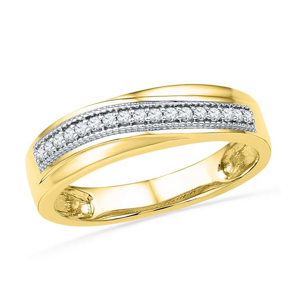 Round Diamond Wedding Anniversary Band 1/6 Cttw 10KT Yellow Gold