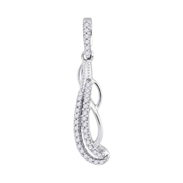 Round Diamond Dangle Fashion Pendant 1/8 Cttw 10KT White Gold