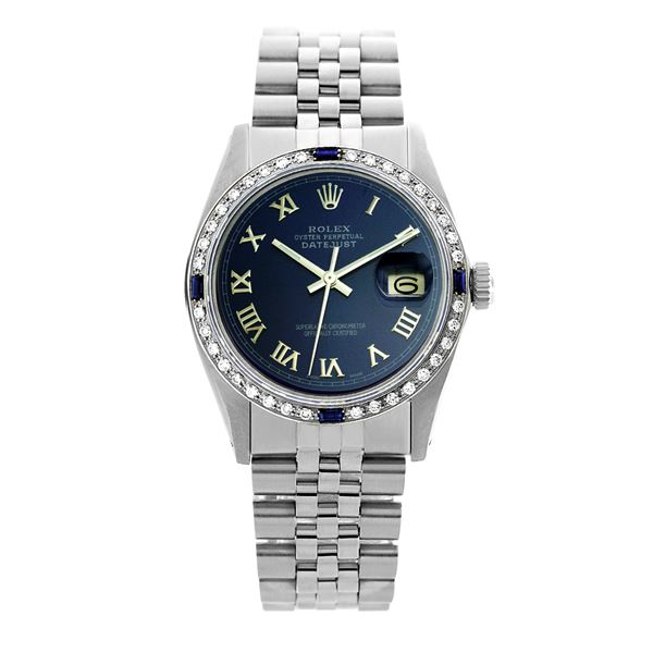 Rolex Pre-owned 36mm Mens Blue Stainless Steel