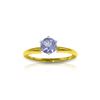 Image 1 : Genuine 0.65 ctw Tanzanite Ring 14KT Yellow Gold - REF-32X2M