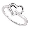 Image 1 : Round Diamond Heart Outline Ring 1/20 Cttw 10KT White Gold