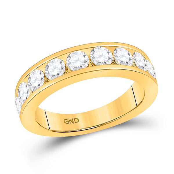 Round Diamond Wedding Single Row Band 1-3/4 Cttw 14KT Yellow Gold